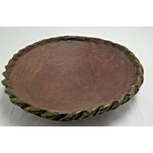 Handmade Ceramic Bowl Décor Brown textured bark like
